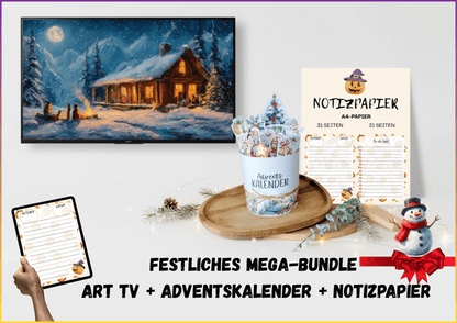 Weihnachtliches Premium Bundle: Art TV+Adventskalender+Notizpapier