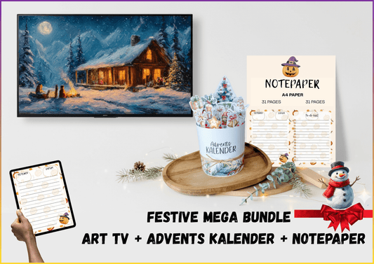 Christmas Premium Bundle:  Art TV + Advent Calendar + Notepaper
